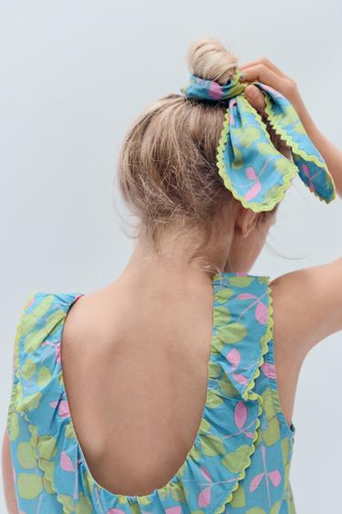 Zaras HÅRSNODD MED ROSETT BLOMMIG LIMITED EDITION - Mönster