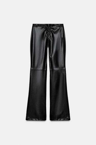 PANTALON FLARE AVEC NŒUD - Noir de Zara - Image 2