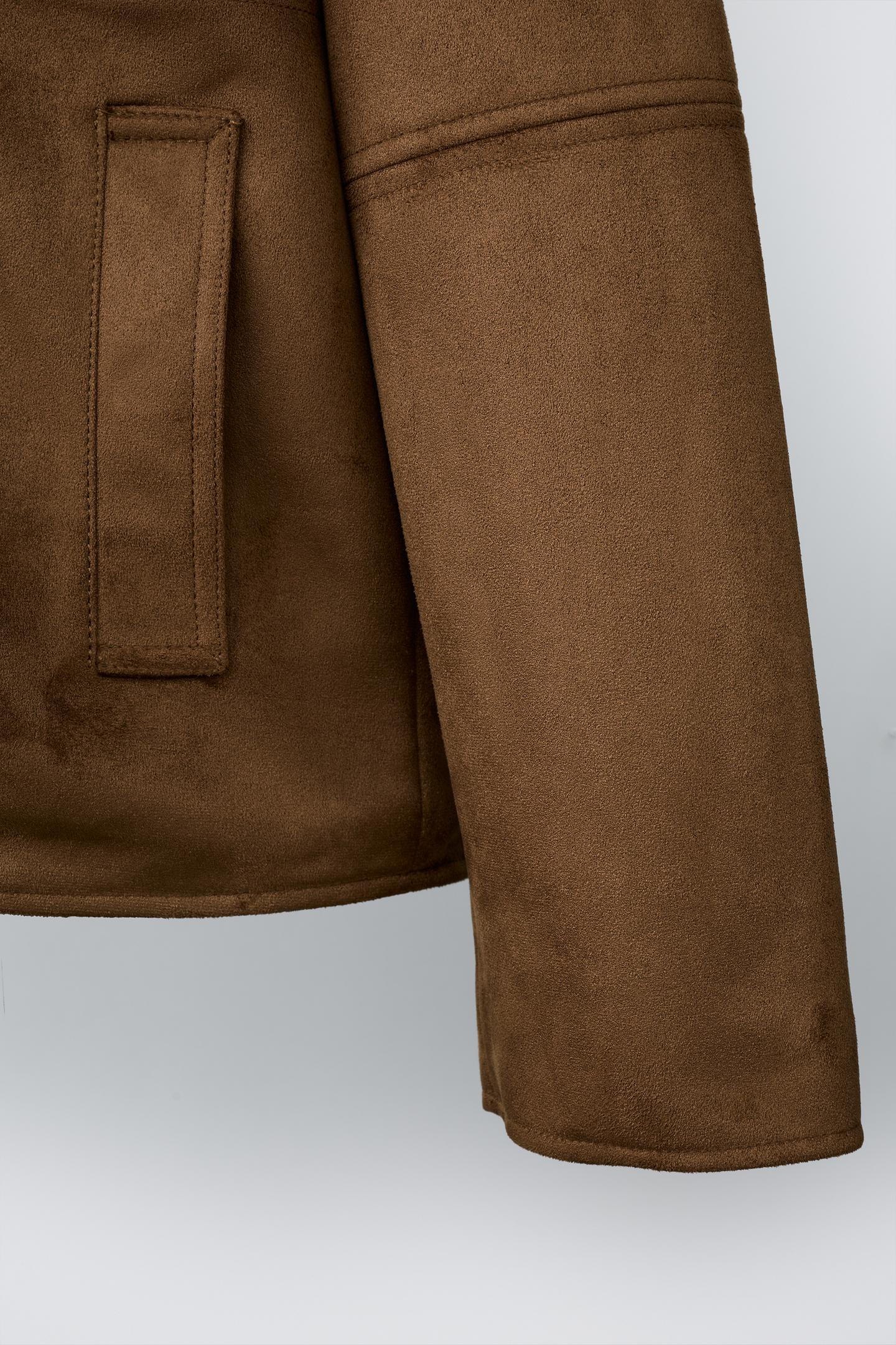 Детская куртка Zara Faux-Suede Faux-Fur, цвет: Коричневый — фото 6