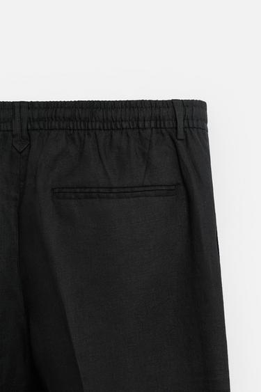 PANTALON REGULAR FIT 100 % LIN - Noir de Zara - Image 8