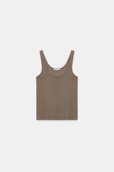 ТОП БЕЗ РЪКАВИ - Кафяв / Сивокафяв от Zara