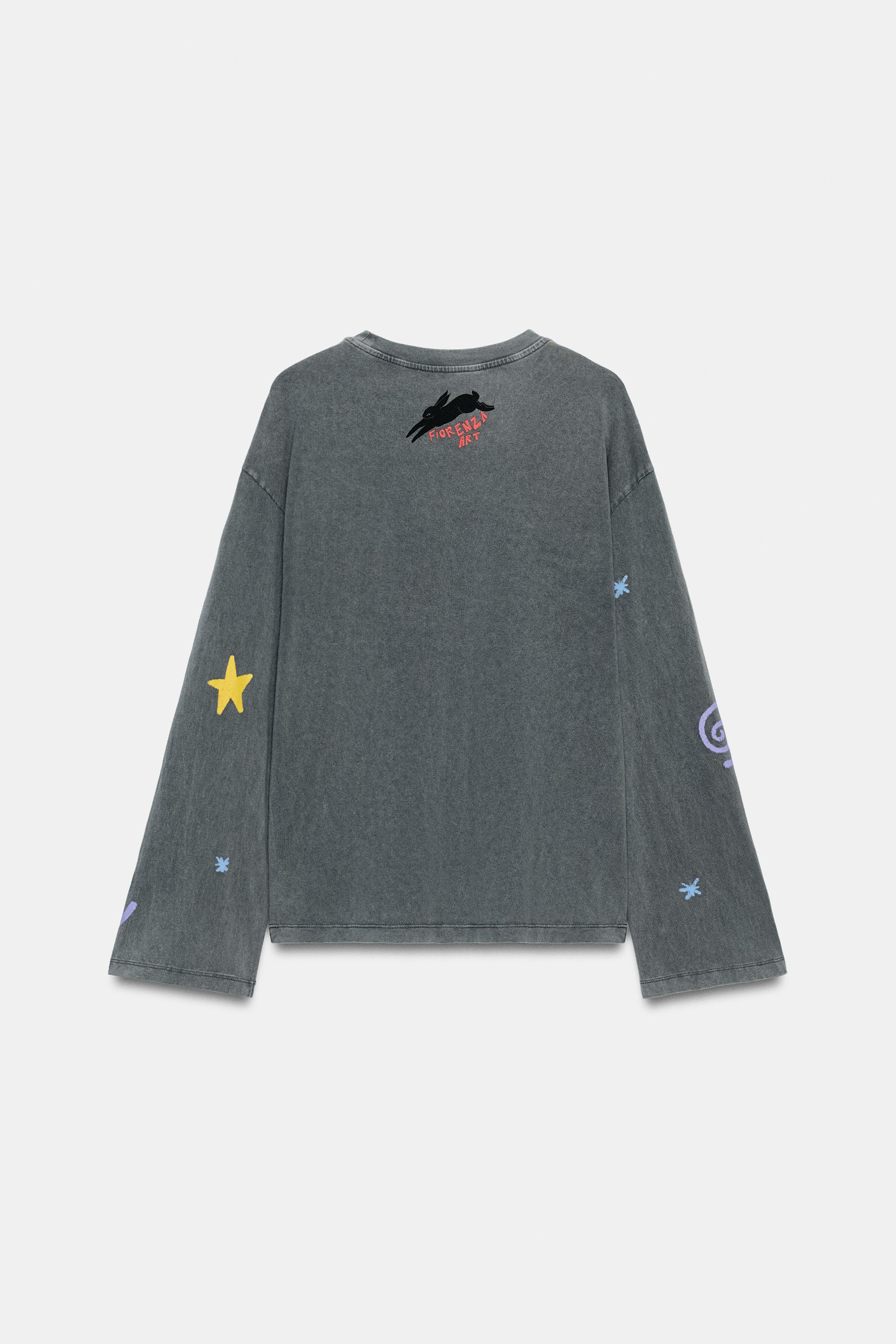 Zara FIORENZA YIKAMA EFEKTLİ T-SHIRT görsel 7