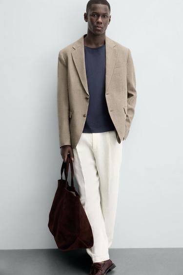 HOUNDSTOOTH BLAZER - Brown by Zara - Image 5