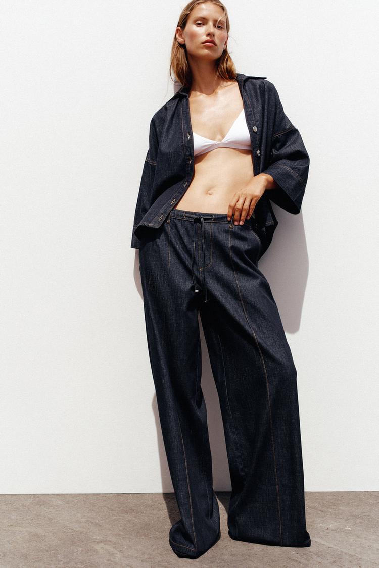 JEANS Z1975 JOGGER WIDE LEG CẠP CAO Xanh dương ZARA Vietnam