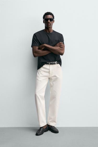 STRAIGHT-LEG JEANS - White by Zara