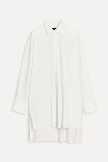 CHEMISE EN POPELINE EXTRA LONGUE 50E ANNIVERSAIRE - Blanc de Zara - Image 1