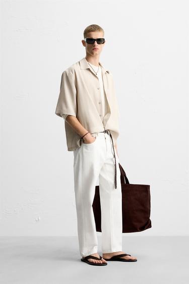 CHEMISE FLUIDE RELAXED FIT - Beige clair de Zara - Image 3