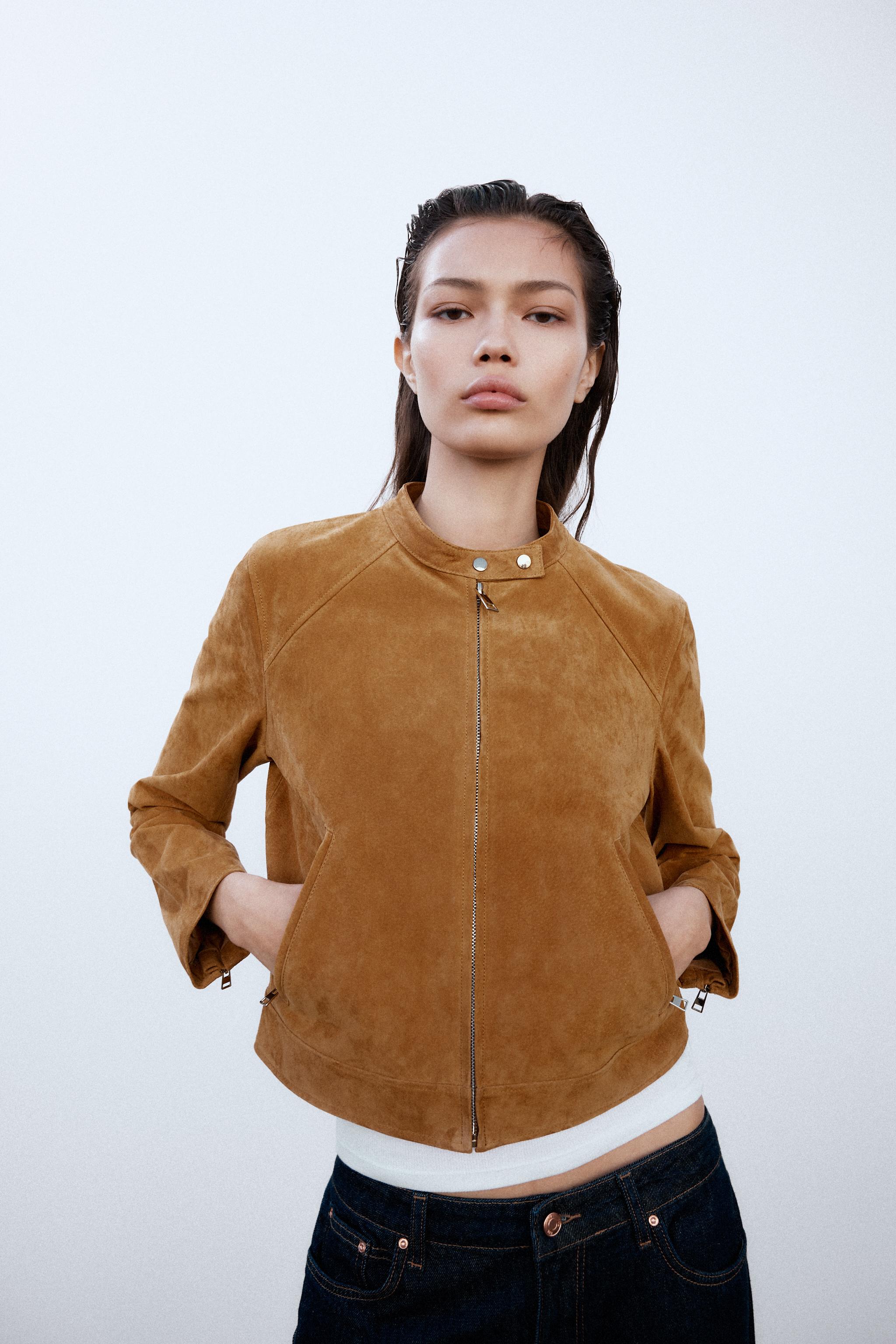 100% レザージャケット - ゴールデンブラウン | ZARA Japan / 日本
