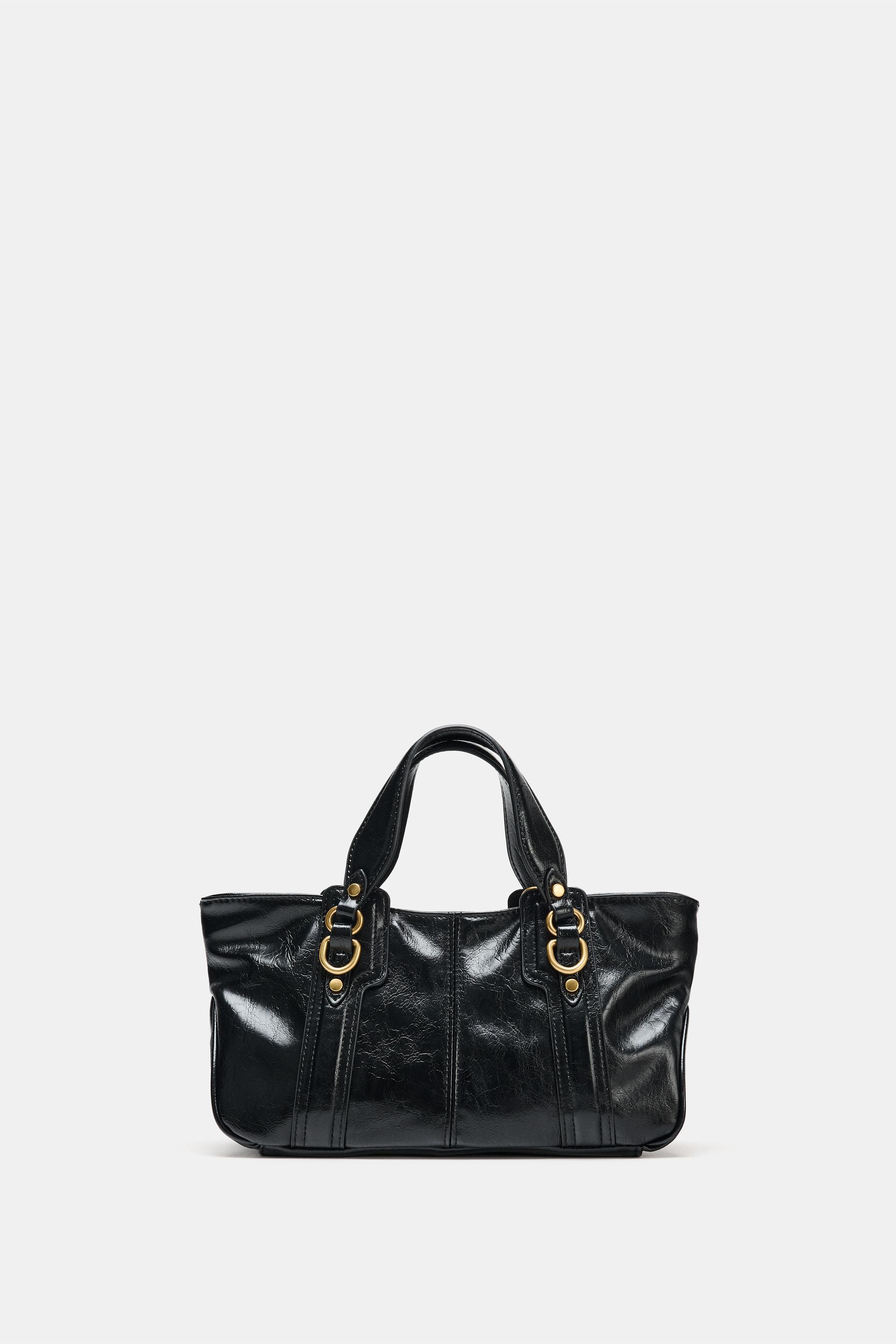 HANDBAG WITH METALLIC DETAILS - Black | ZARA United States