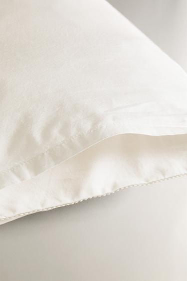 CHILDREN'S HEMSTITCHED POPLIN PILLOWCASE - Oyster-white by Zara - Image 4