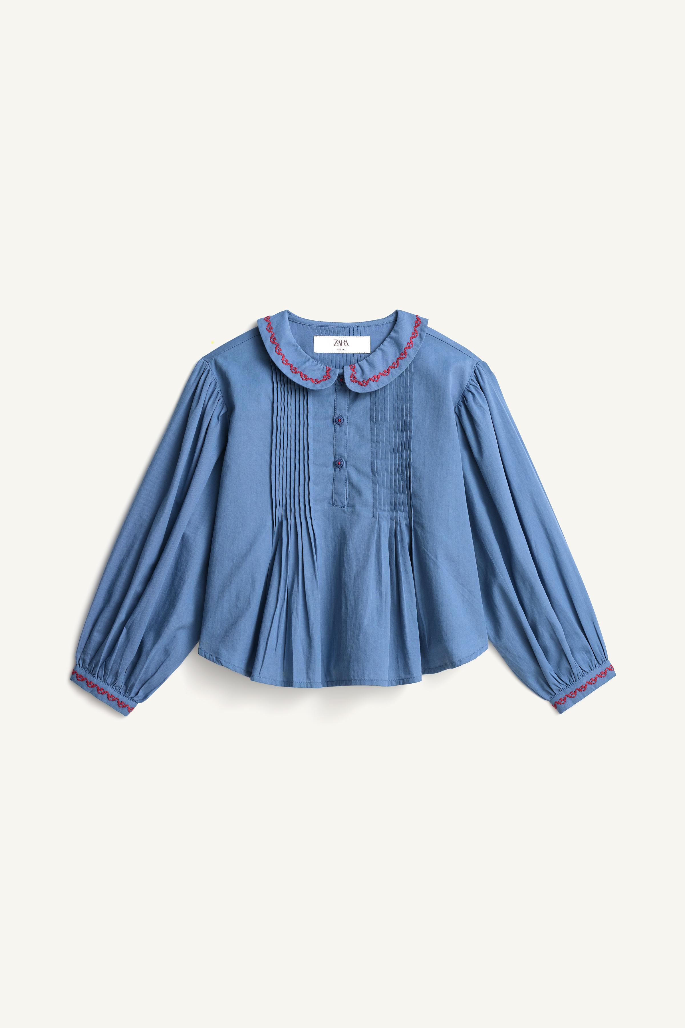 LIMITED EDITION EMBROIDERED PINTUCK BLOUSE