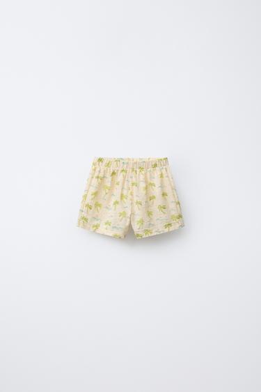 PALM TREE BERMUDA SHORTS - GREENISH by Zara - Image 0