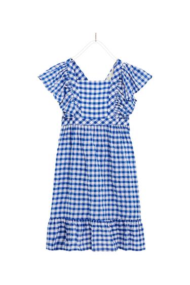 CHECKED MIDI DRESS