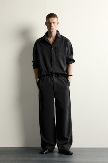 RELAXED FIT FLUID SHIRT - Dark grey by Zara
