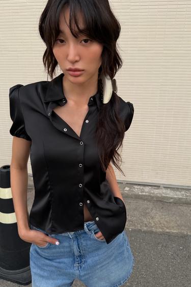 SATIN SHIRT - Black by Zara