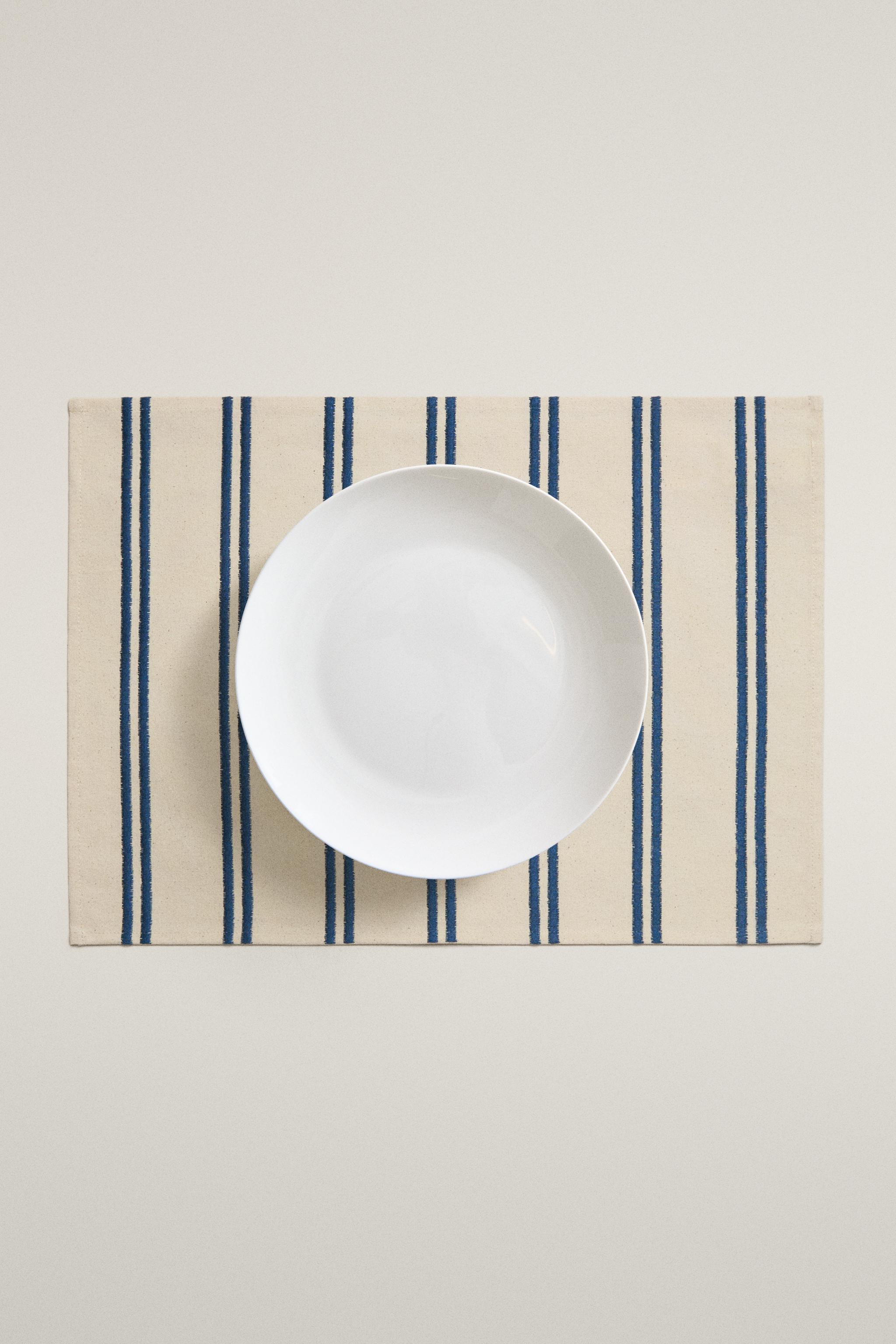 EMBROIDERED STRIPE PLACEMAT