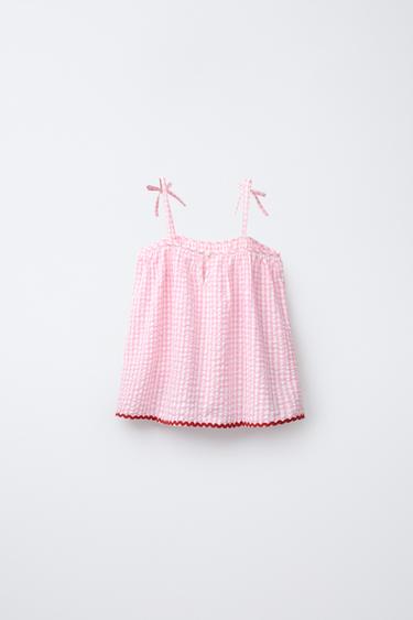 6-14 YEARS/GINGHAM CHECK PYJAMAS - Pink by Zara - Image 2