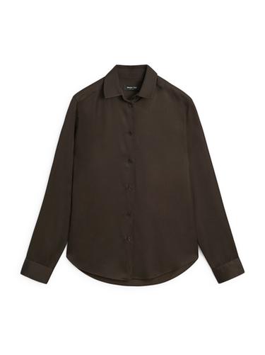 Zara Flowing satin shirt - Brown