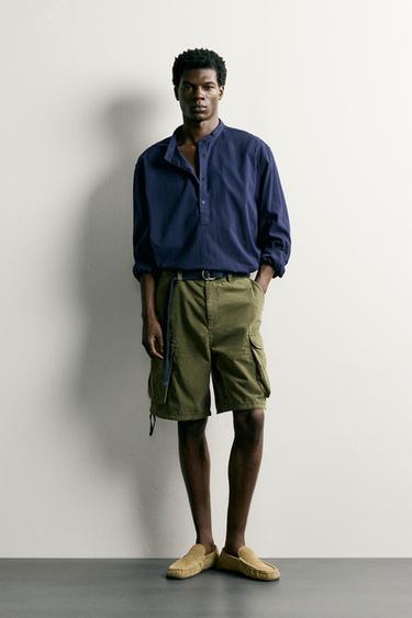 CHEMISE POLO EFFET FROISSÉ - Bleu de Zara