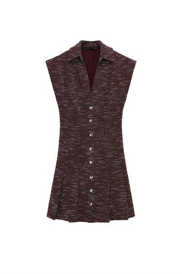 TEXTURED WEAVE MINI DRESS