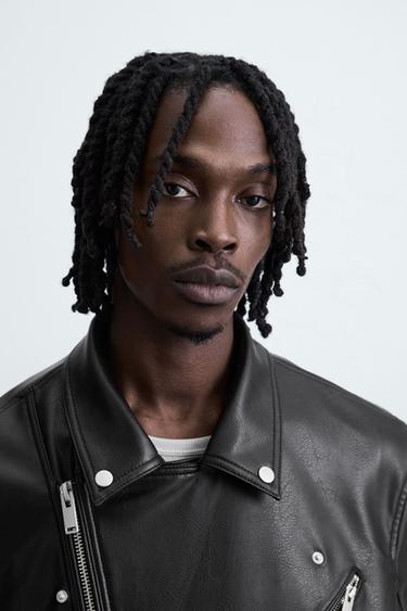 LEATHER EFFECT BIKER JACKET - Black by Zara - Image 5