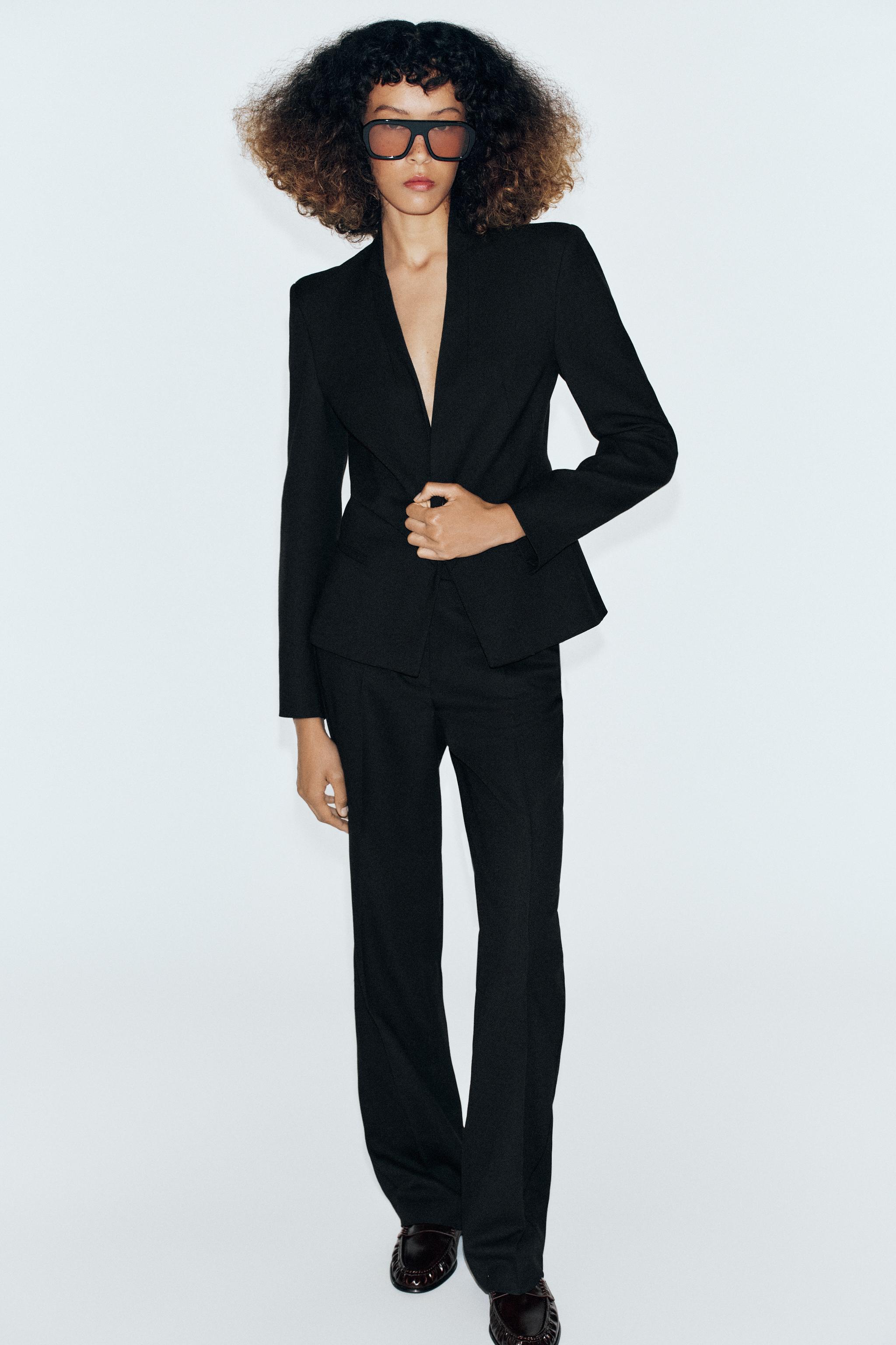Zara Yüksek Bel Düz Kesim Pantolon
