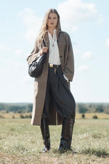 Zara LEATHER SHOULDER BAG LIMITED EDITION - Chocolate