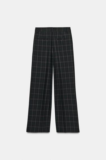 PANTALON TAILLE HAUTE À CARREAUX - Noir / Marron de Zara - Image 8