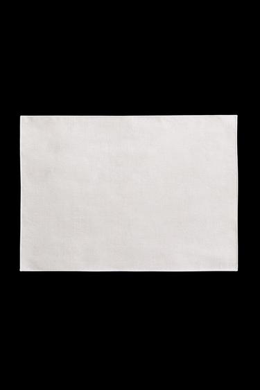 Zara RESIN-COATED OVERLOCK PLACEMAT - Ecru - Image 0