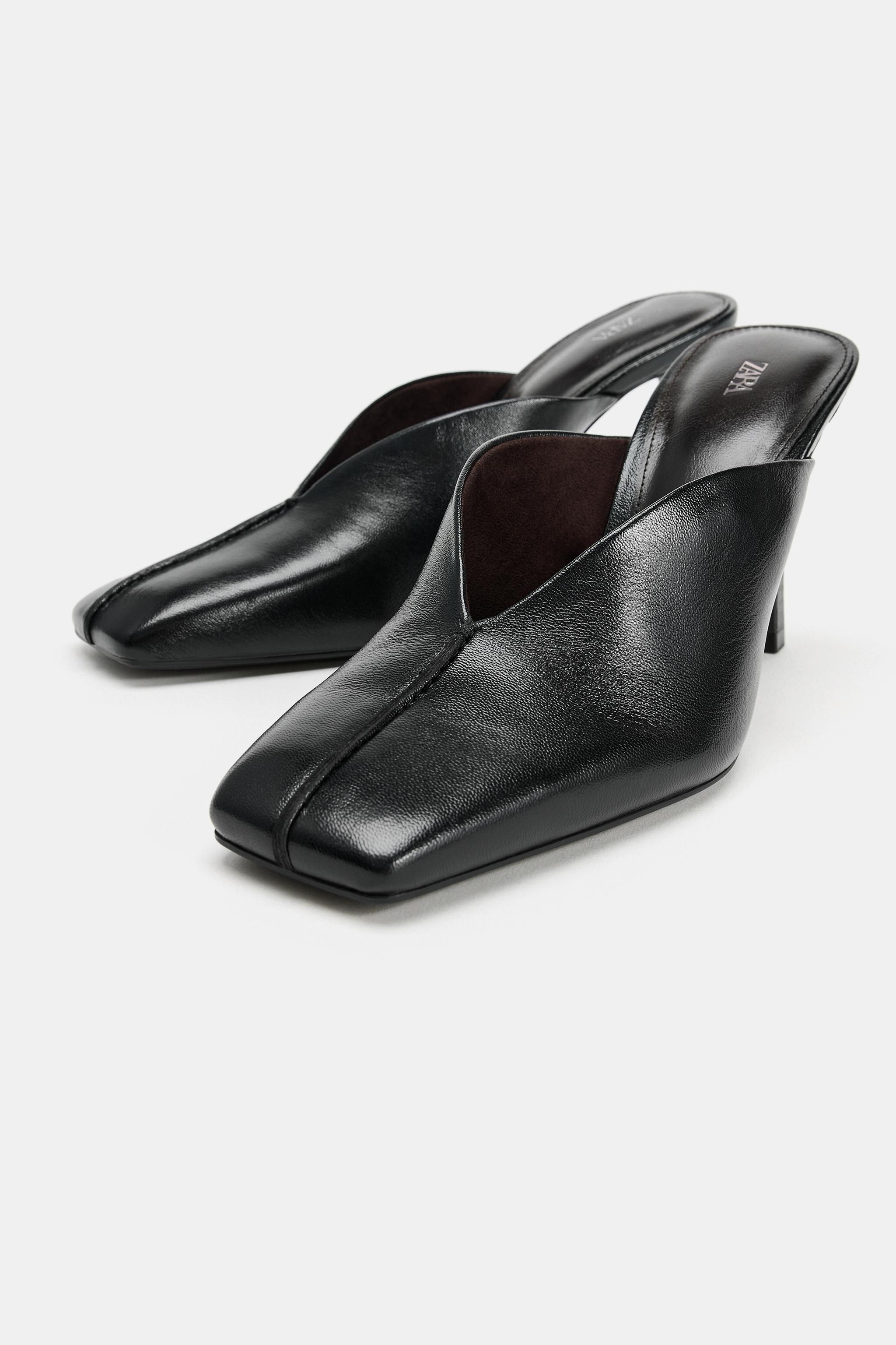 LEATHER HEELED MULES