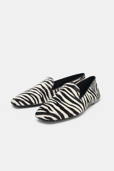 MOCASSINS EN CUIR À IMPRIMÉ ANIMALIER - Multicolore de Zara - Image 3