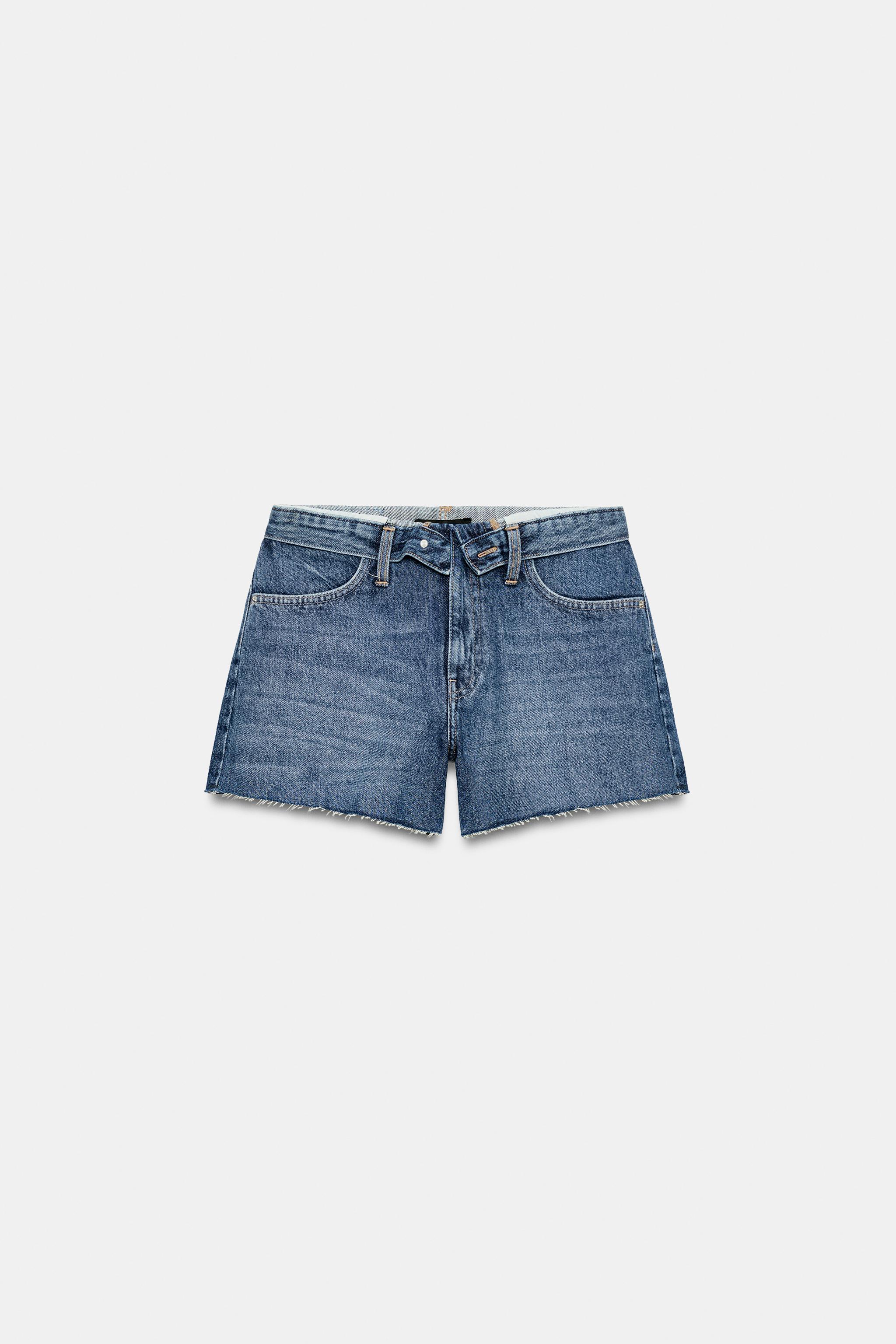 Женские шорты Zara LOW-RISE CUFFED SHORTS — фото 6
