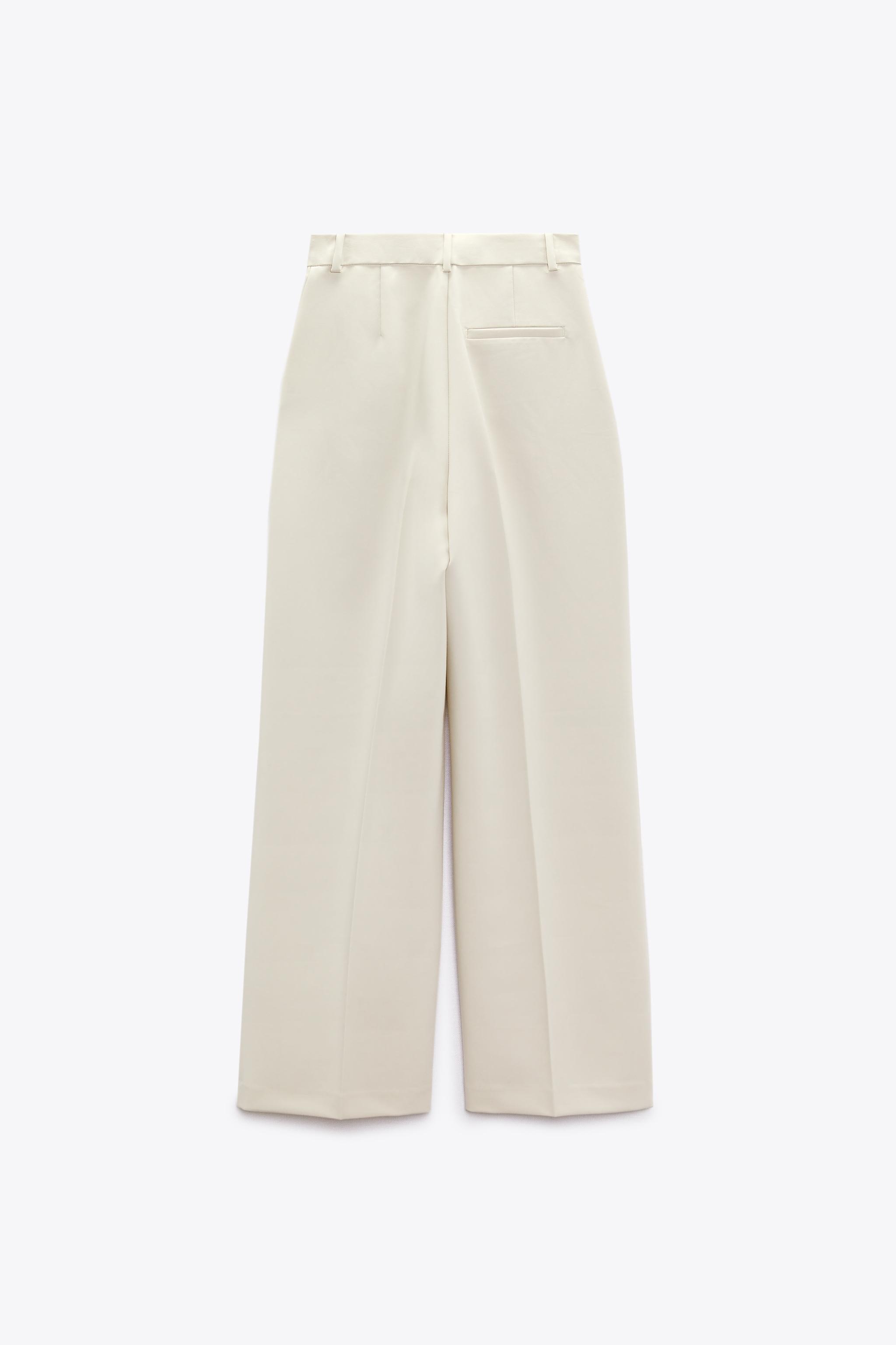 Zara white cheap trousers