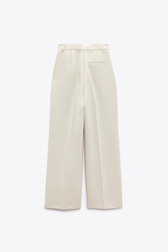 Zara, Pants & Jumpsuits, Zara Oyster White Trousers