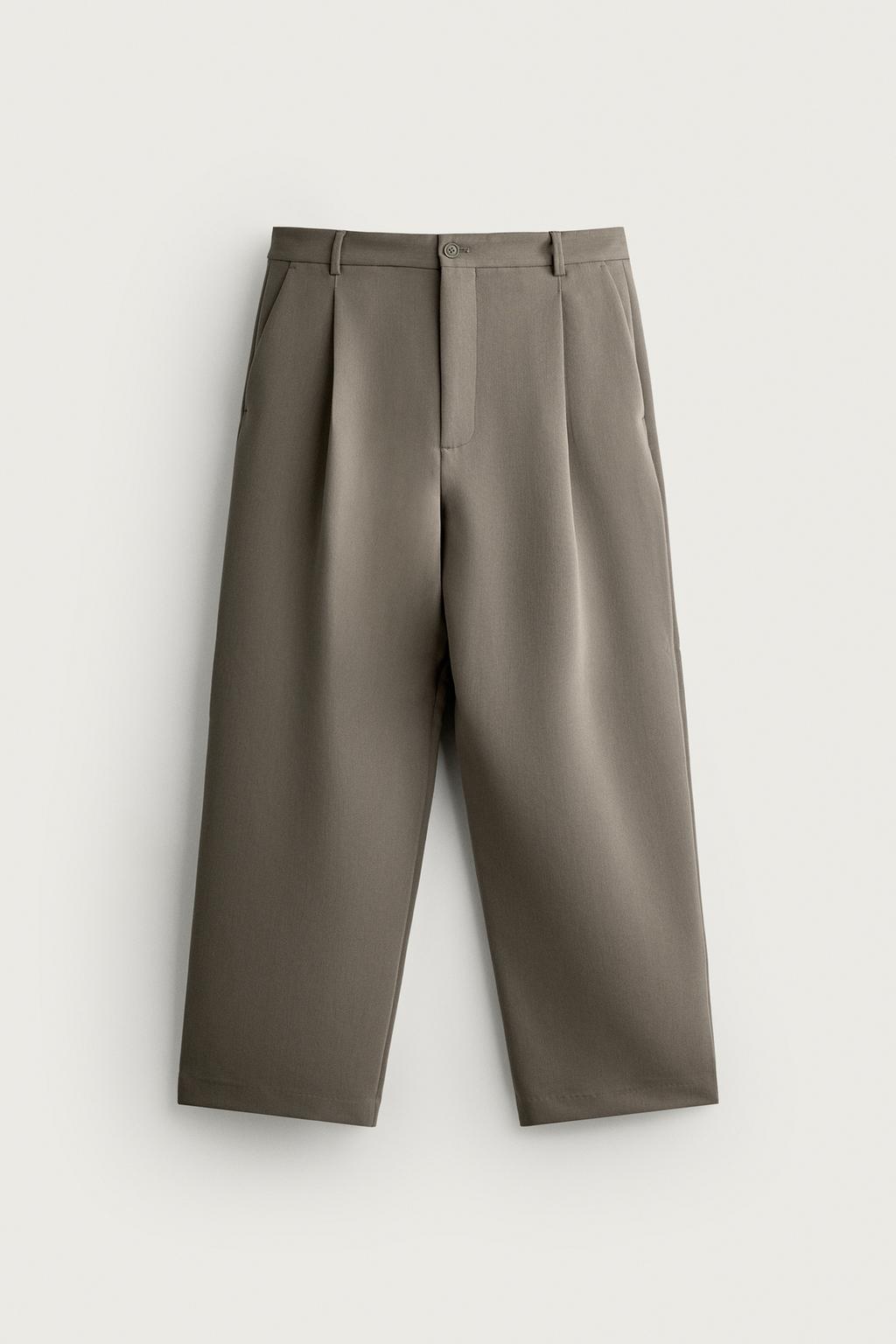 RELAXED FIT PLEATED TROUSERS