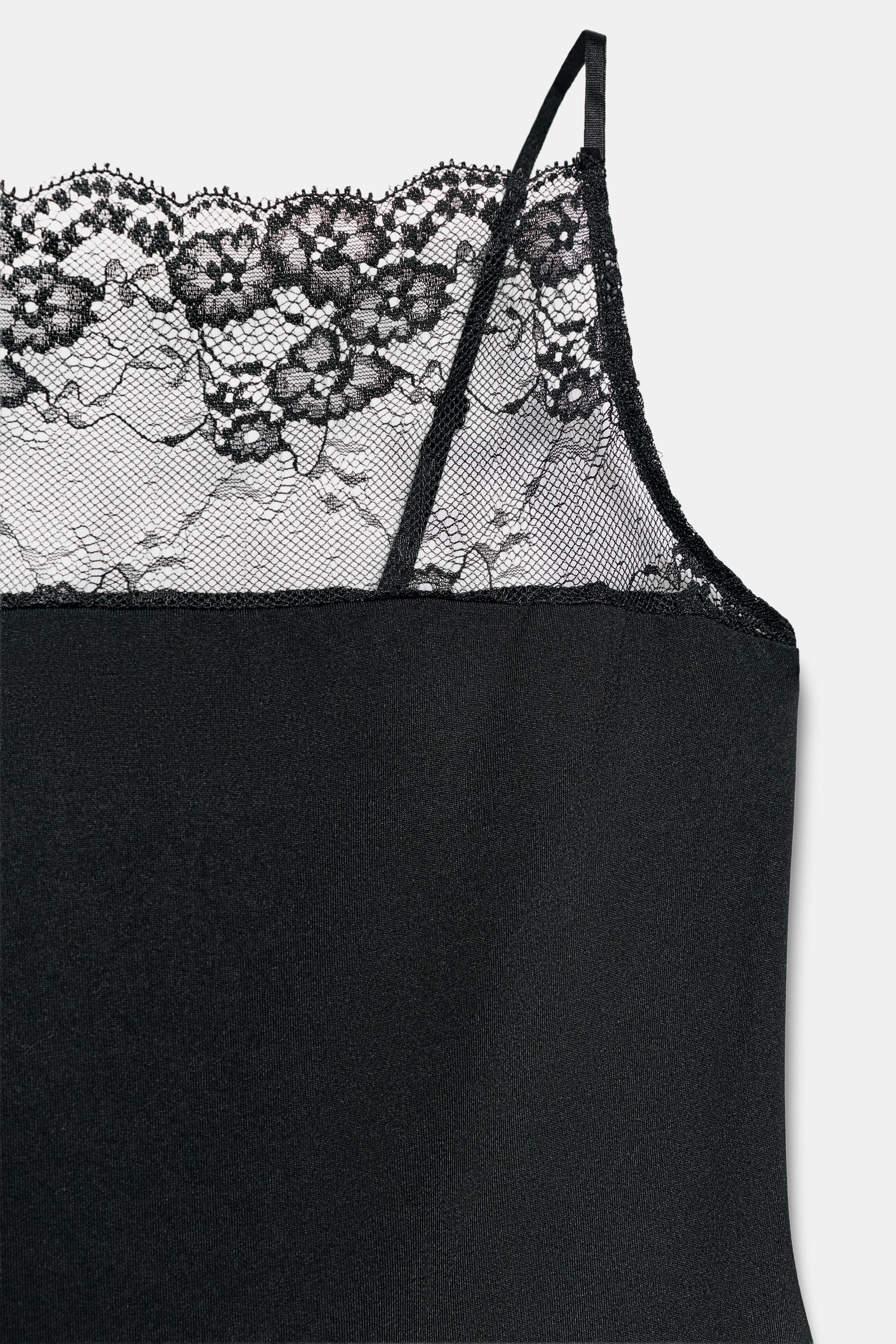 Боди POLYAMIDE, кружево — Zara — фото 4
