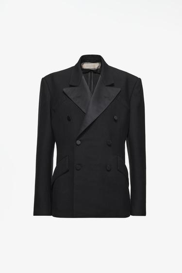 LIMITED EDITION 100% WOOL TUXEDO BLAZER — Black 1