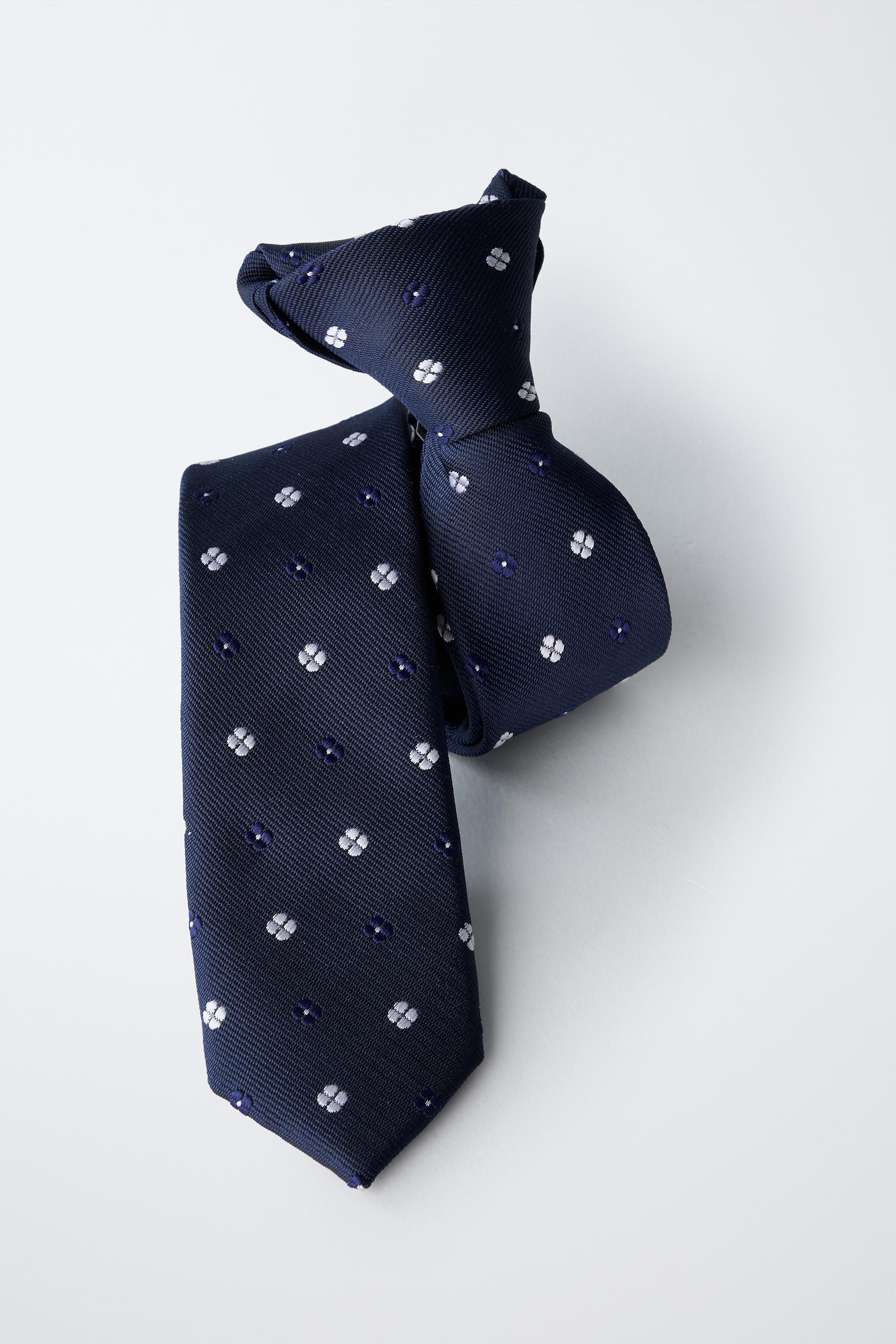 スケールモデル 新作 幾何学模様プリントネクタイ - ブルー | ZARA Japan / 日本 小物
