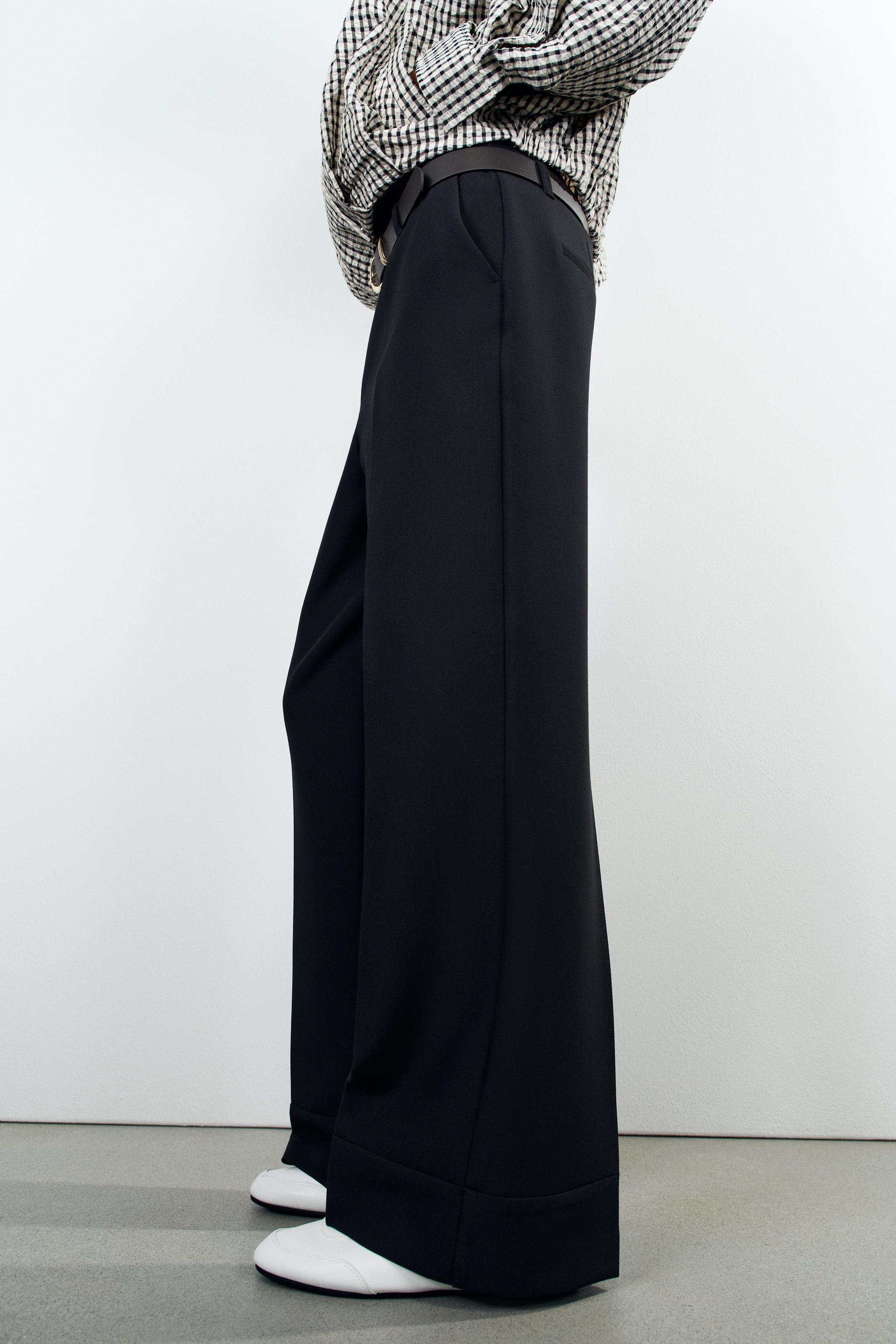 CUFFED HEM BELTED PANTS