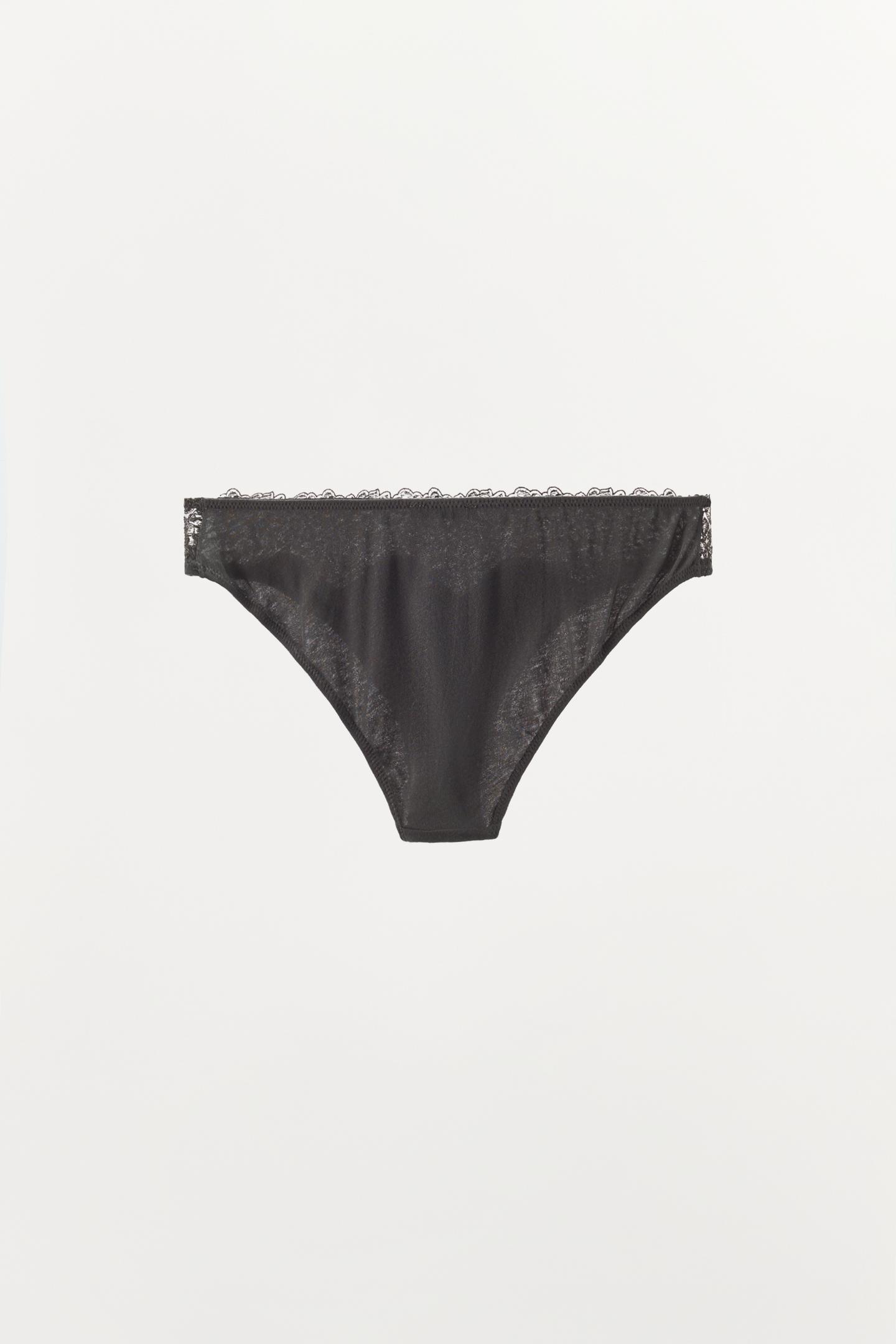 Трусы-брифы, кружево, шёлк — Zara, цвет: Тёмный серый — фото 6