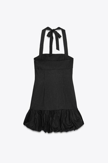 PUFF HEM MINI DRESS - Black by Zara - Image 7