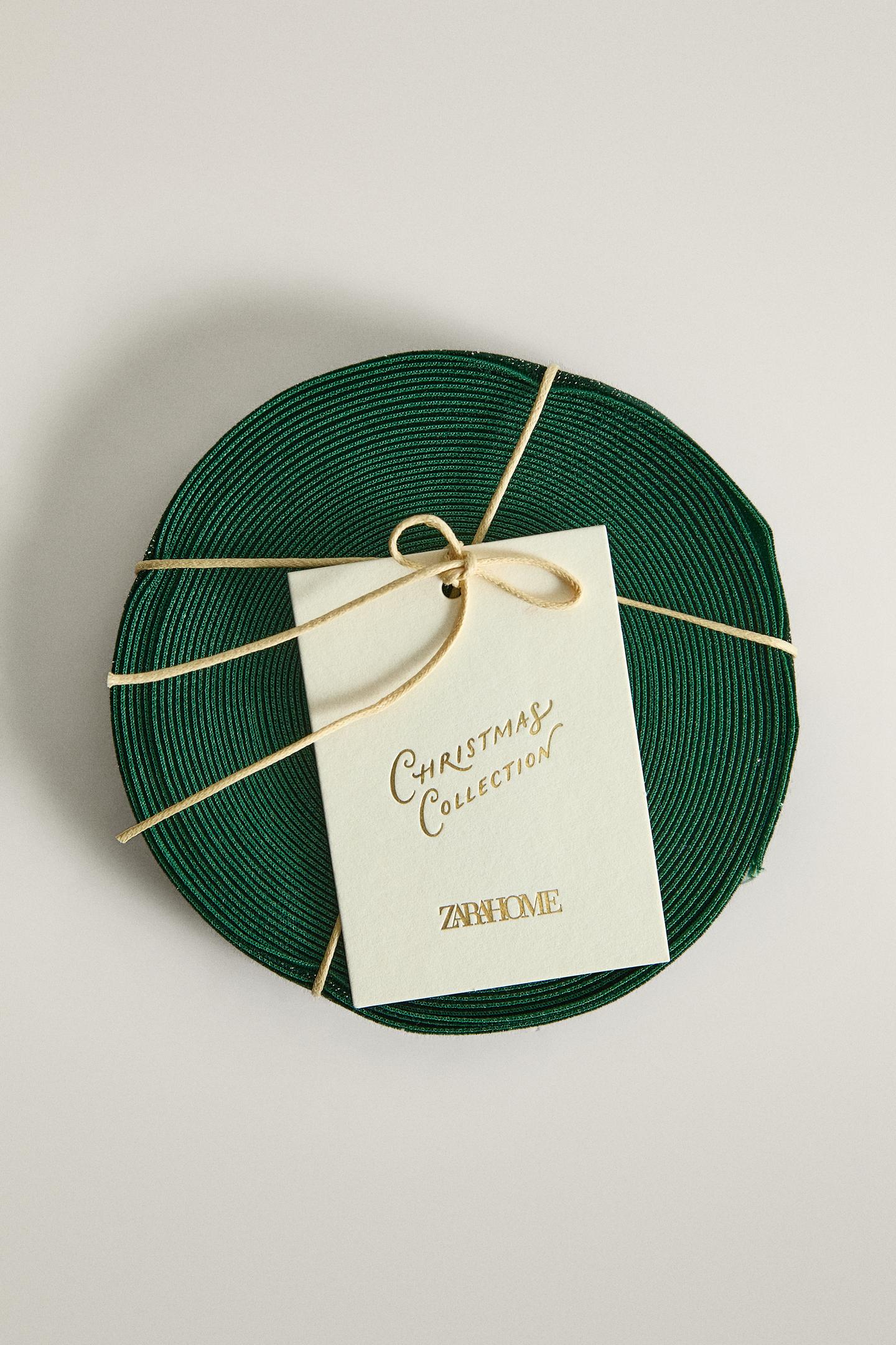 Zara Glitter Velvet Christmas Gift Ribbon, цвет: Зелёный — фото 4