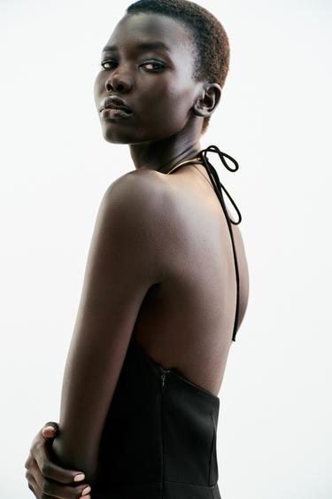 ROBE MI-LONGUE DÉCOR DORÉ - Noir de Zara - Image 2