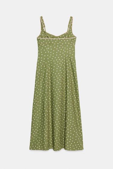 POLKA DOT MIDI LINEN BLEND DRESS - Multicoloured by Zara - Image 5