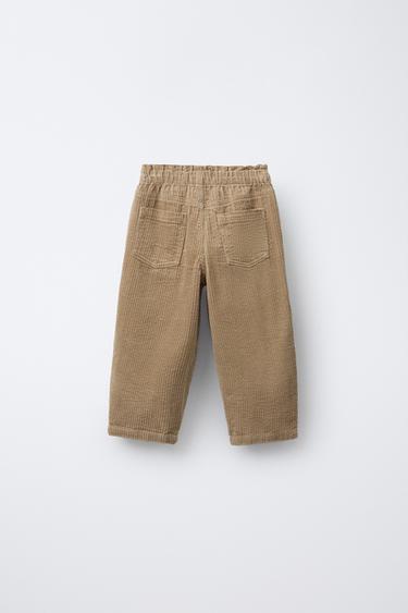 CORDUROY BAGGY TROUSERS - Sand by Zara - Image 1