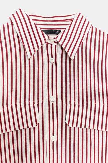 STRIPED LINEN BLEND SHIRT - striped by Zara - Image 8