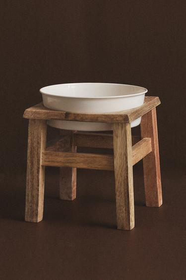 PET FOOD BOWL WITH STAND - Brown by Zara