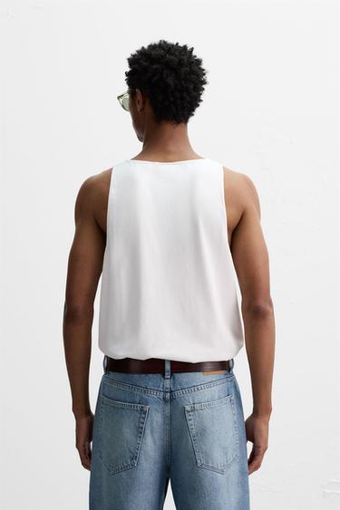RELAXED FIT TANK TOP - White by Zara - Image 2