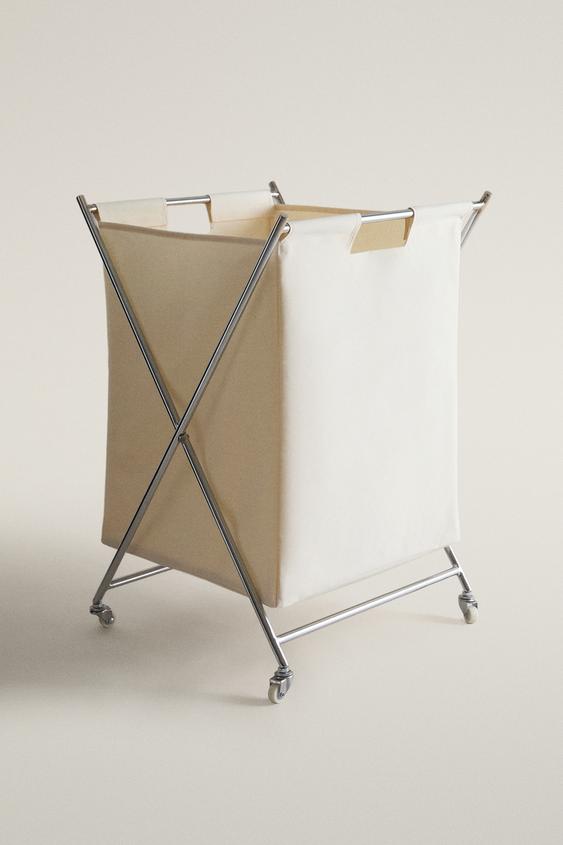 Zara ROLLING LAUNDRY BASKET - Ecru - Image 0