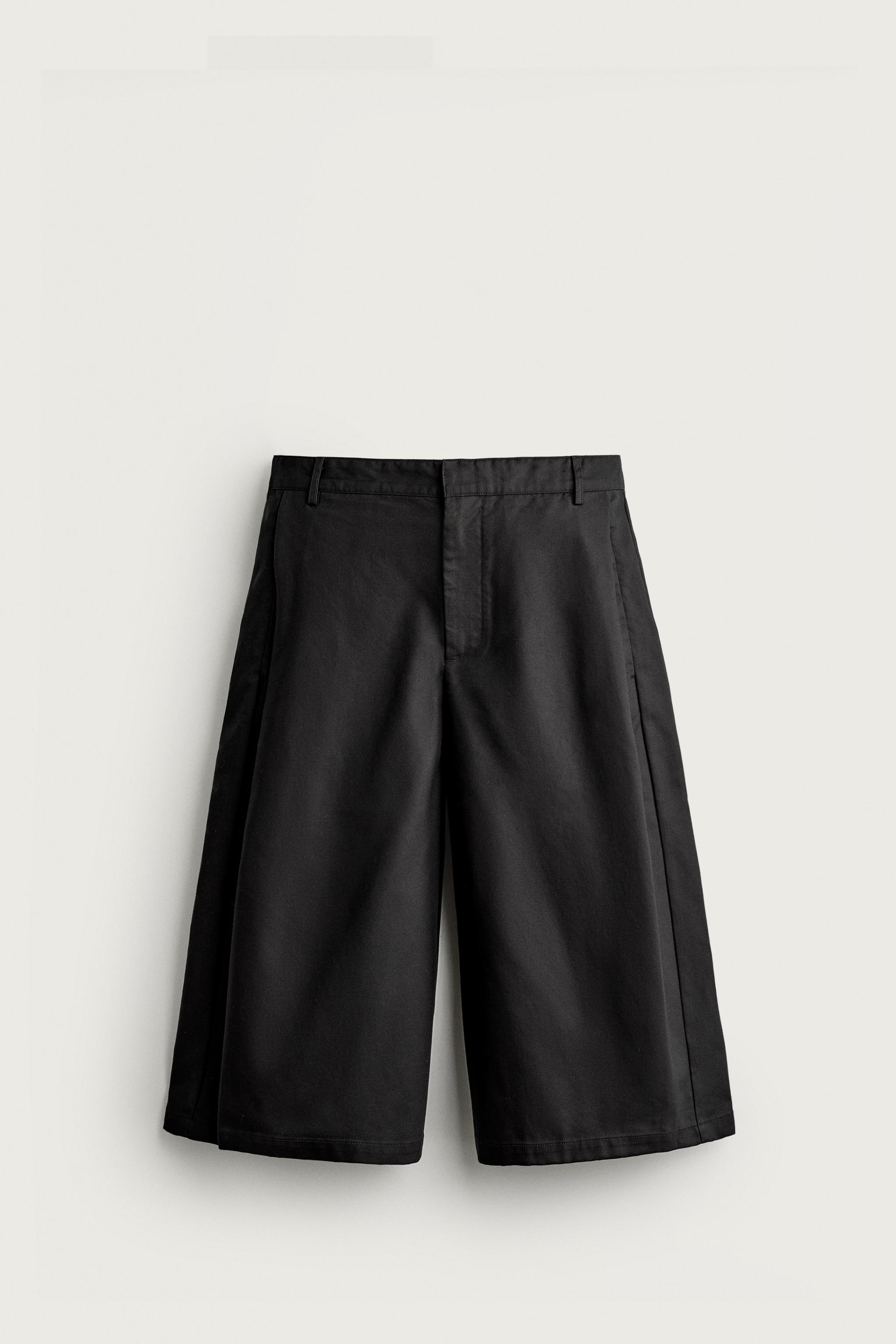 RELAXED FIT CULOTTE PANTS WITH SIDE PLEATS